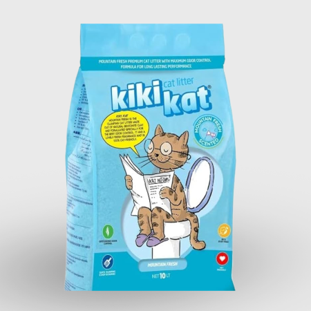 kiki kat white bentonite clumping cat litter mountain fresh scent 10L