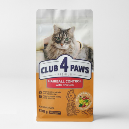 club 4 paws hairball control dry food with chicken for adult cats 2kg