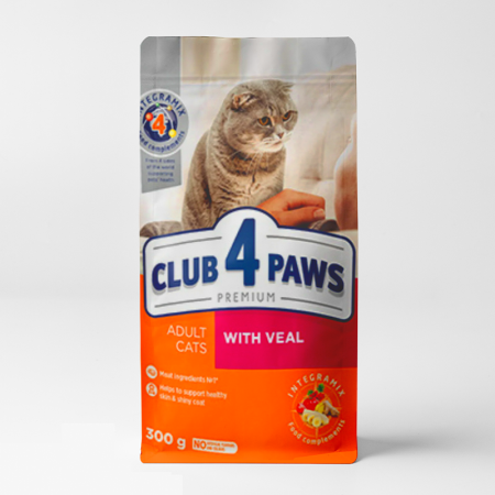 club 4 paws dry cat food with salmon for adult cats 300gr
