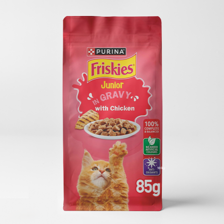 purina friskies junior wet food with chicken in gravy for kittens 85gr