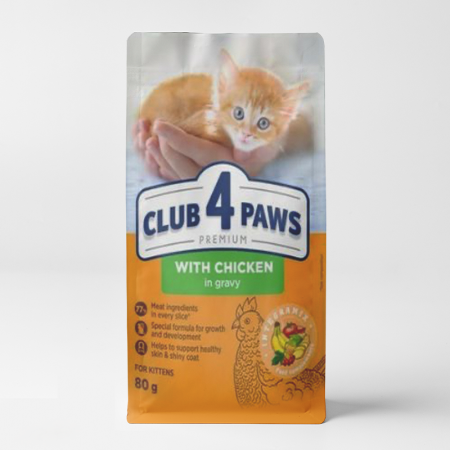 club 4 paws wet food with chicken in gravy for kittens 80gr