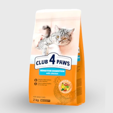 club 4 paws dry food with chicken for sensitive adult cats 2kg