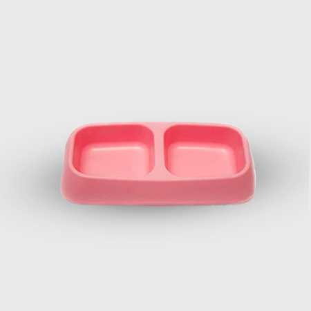 unee large pink dual pet bowl 1pcs