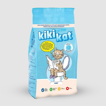 Kiki Kat white bentonite clumping cat litter soap scent 5L