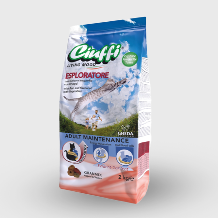 ciuffi dry food with beef & vegetables for adult cats 2kg