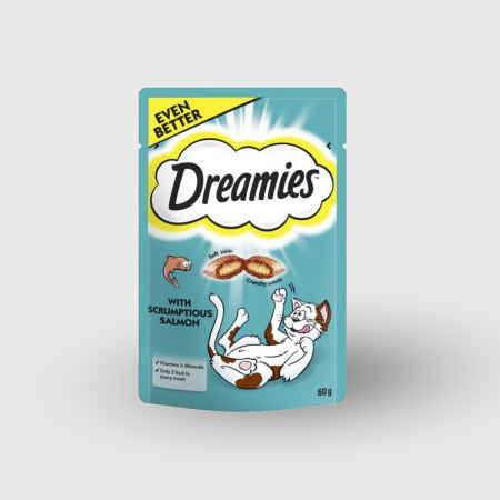 dreamies cat treats with salmon 60gr