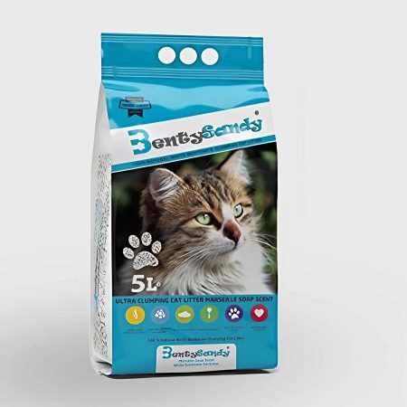benty sandy white bentonite clumping cat litter Marseille soap scent 5L