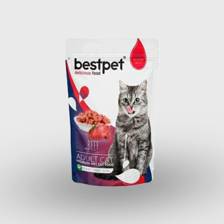 bestpet wet food with beef in jelly for adult cats 85gr