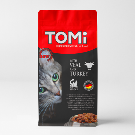Tomi wet cat food with veal & turkey 100gr