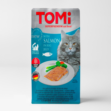 Tomi wet cat food with salmon in egg jelly 100gr