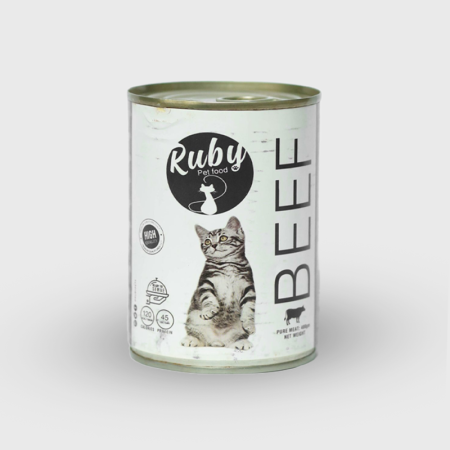 ruby wet cat food with beef for adult cats 400gr