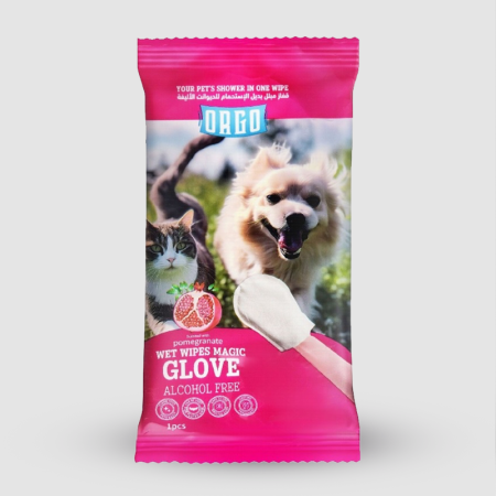 orgo pet wet wipe glove pomegranate scent 1wipes