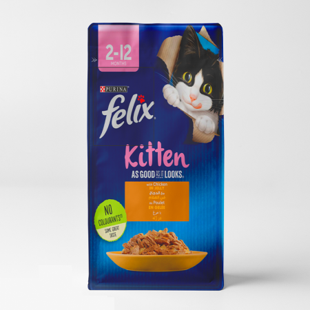 purina felix as good as it looks wet food with chicken in jelly for kittens (2-12 months)85g
