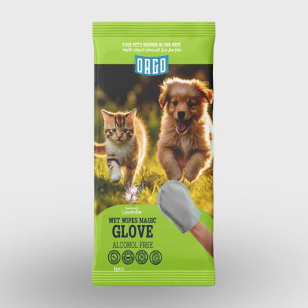 orgo pet wet wipe glove lavender scent 1wipes