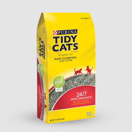 Purina tidy cats non-clumping clay litter with powerful odor control 4,54kg