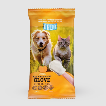 orgo wet pet wipe glove pumpkin scent 1wipe