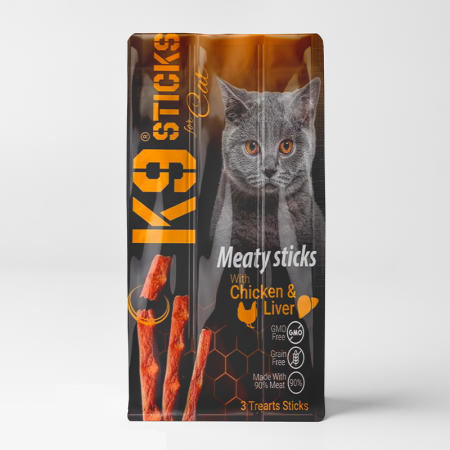 k9 meaty sticks cat treats with chicken & liver 3per pack