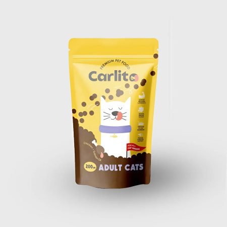 carlito dry food with chicken & salmon oil for adult cats 200gr