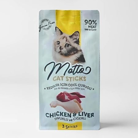 motto stick treats with chicken meat & liver for adult cats 3per pack