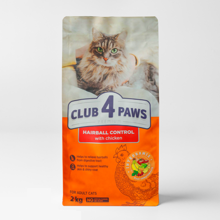 Club 4 Paws Hairball Control – Premium Cat Food with Chicken