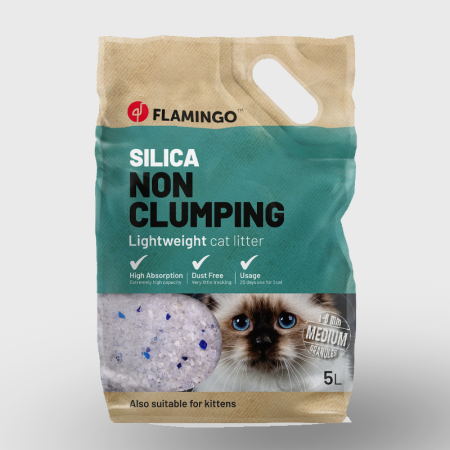 FLAMINGO Silica Non-Clumping Lightweight Cat Litter - Superior Absorption and Odor Control