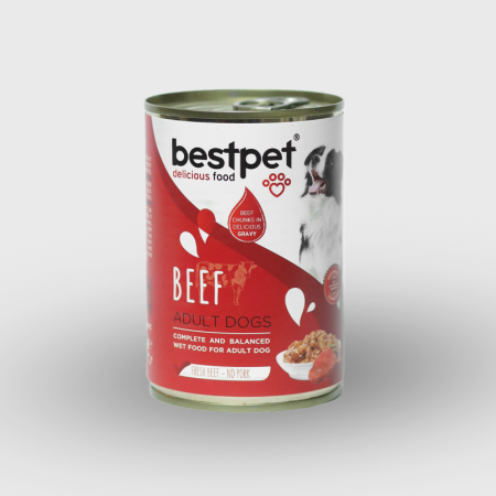 BestPet Wet Dog Food with Beef – Complete & Balanced Nutrition for Adult Dogs (400g)