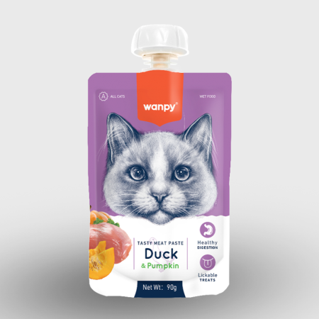 Wanpy Tasty Meat Paste Duck & Pumpkin Cat Treats 90g
