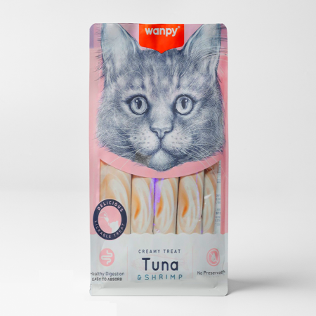 wanpy creamy cat treats with tuna & Shrimrp