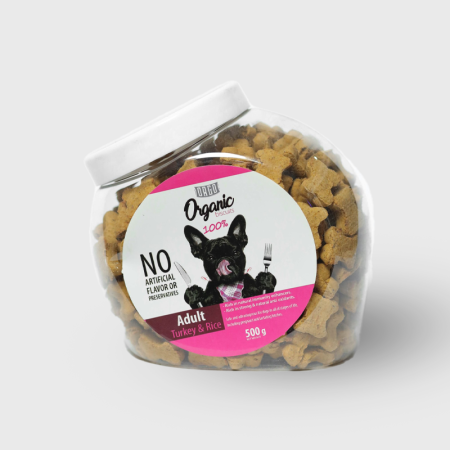 DAGO Organic Dog Biscuits - Turkey & Rice (500g)