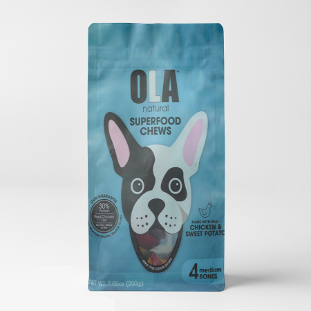 OLA Natural Superfood Chews – Chicken & Sweet Potato (4 Medium Bones, 200g)