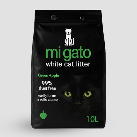 Mi Gato White Cat Litter with Green Apple Scent - 10L