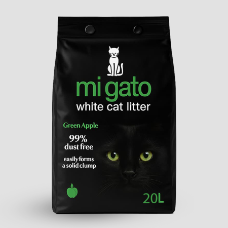 Mi Gato White Cat Litter with Green Apple Scent - 20L