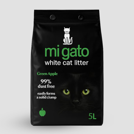 Mi Gato White Cat Litter with Green Apple Scent - 5L